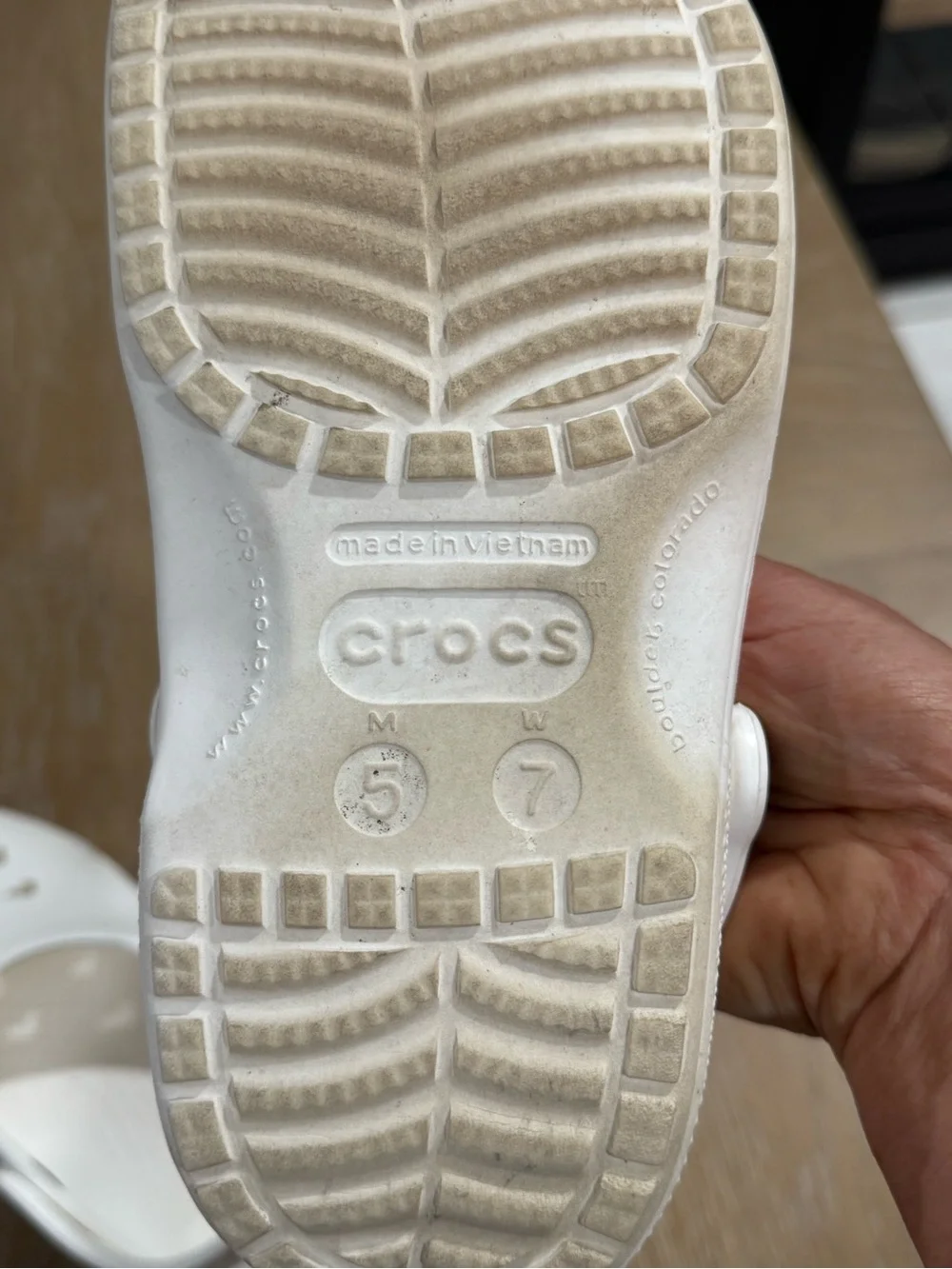 Crocs Classic Clog with Mickey Cutouts - White Women’s 5 Men’s 7 Big Kid 3.5